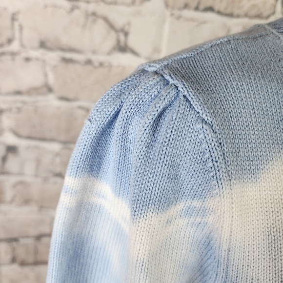 Anthropologie Short Sleeve Crew Neck Pullover Sweater Tie Dye  Blue Size Medium - Picture 6 of 10